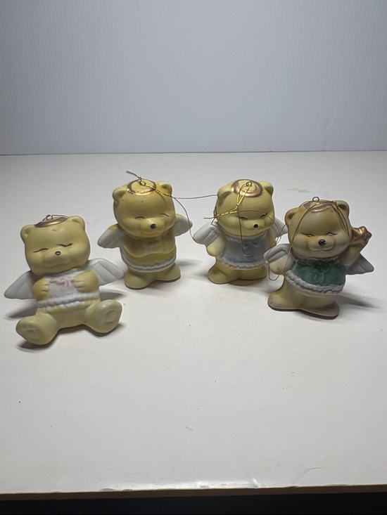 Other - Set of 4 Teddy Bear Around The World Angel Ornaments